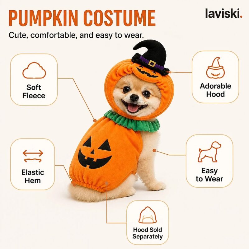 Jacoby Pumpkin Dog Costume, feature showcase