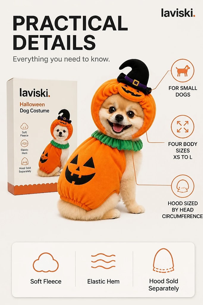 Jacoby Pumpkin Dog Costume, materials and construction detail