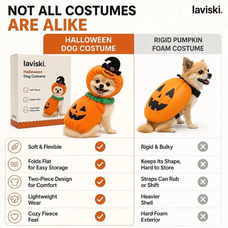 Jacoby Pumpkin Dog Costume, comparison