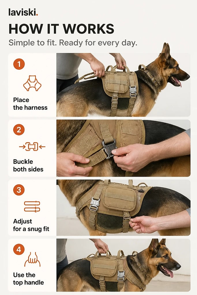 Kastra Tactical Harness with Saddle Pouches, how to unpack and set it up