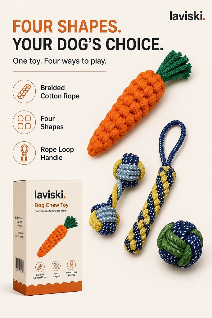 Kordia Cotton Rope Dog Chew Toy, materials and construction detail