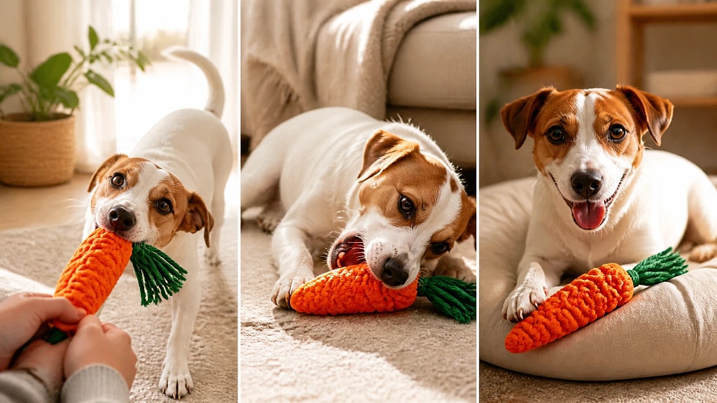 Kordia Cotton Rope Dog Chew Toy, shown in use at home