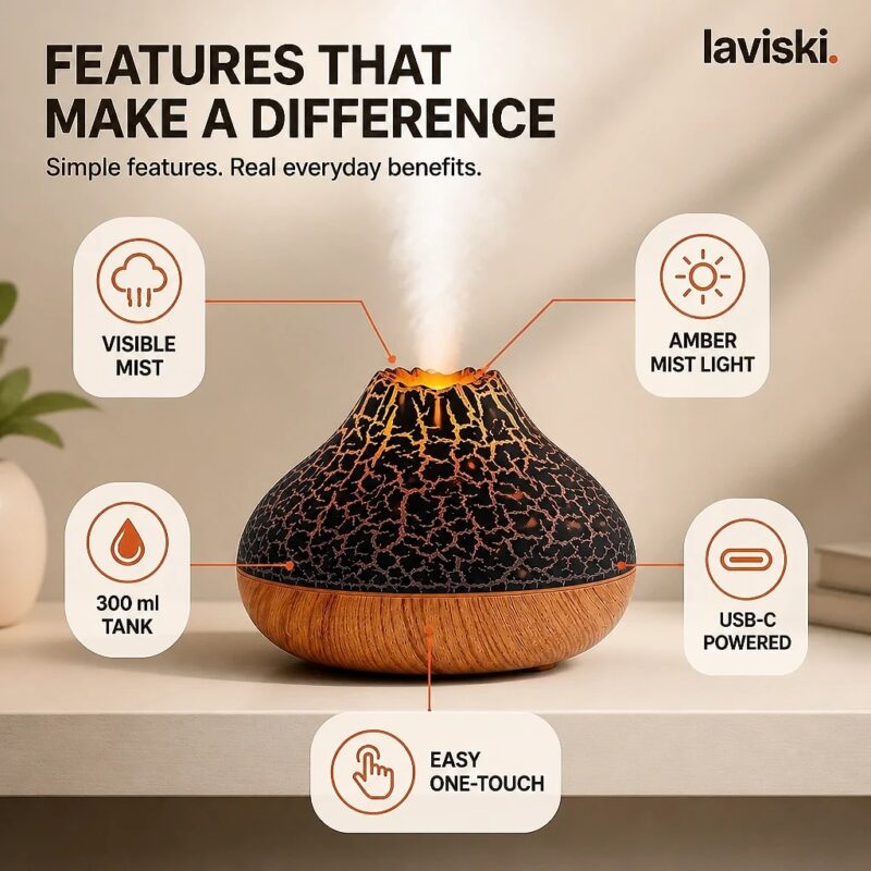 Kratera Volcano Air Humidifier, feature showcase