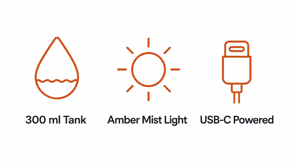 Kratera Volcano Air Humidifier, key features at a glance