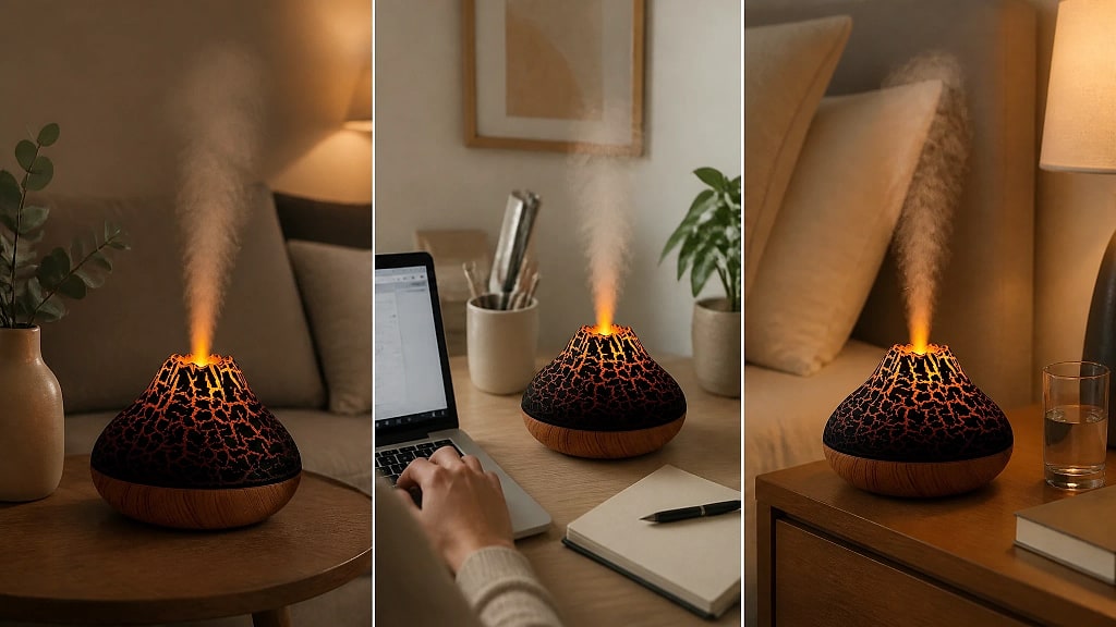 Kratera Volcano Air Humidifier, shown in use at home