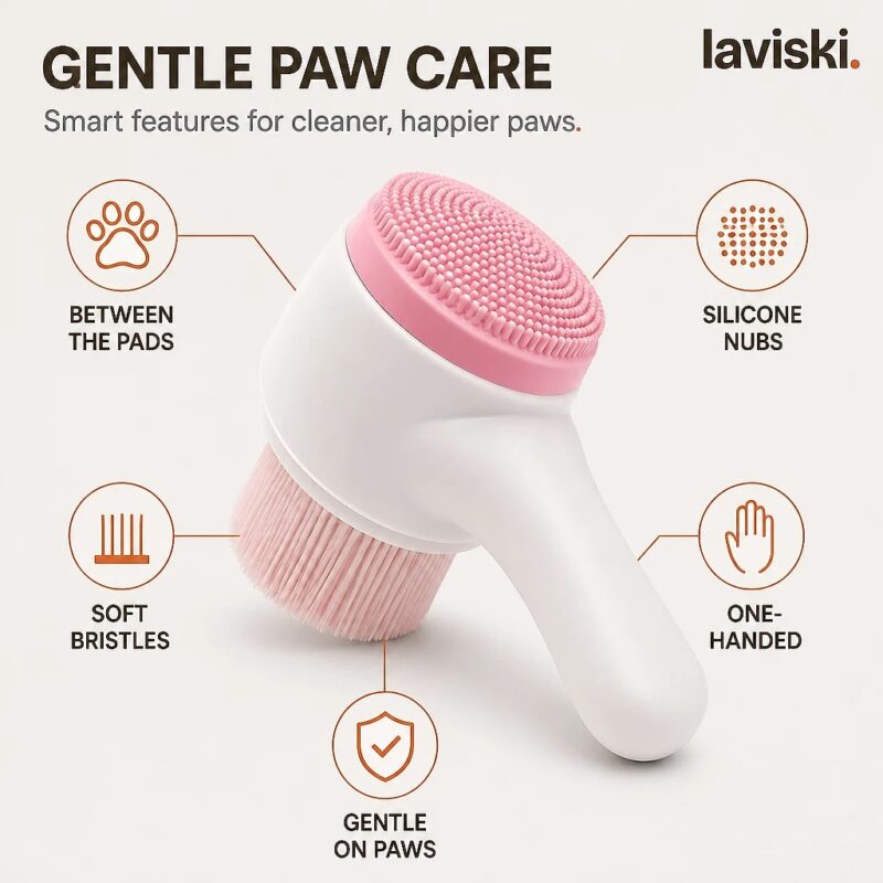 Lavana Dual-Sided Paw Cleaning Brush, feature showcase