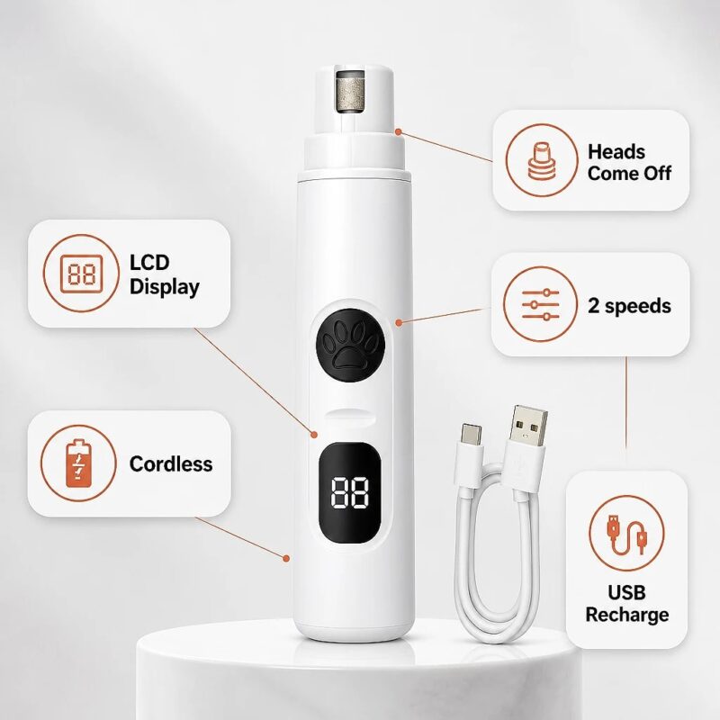 Lucera LCD Pet Nail Polisher, feature showcase