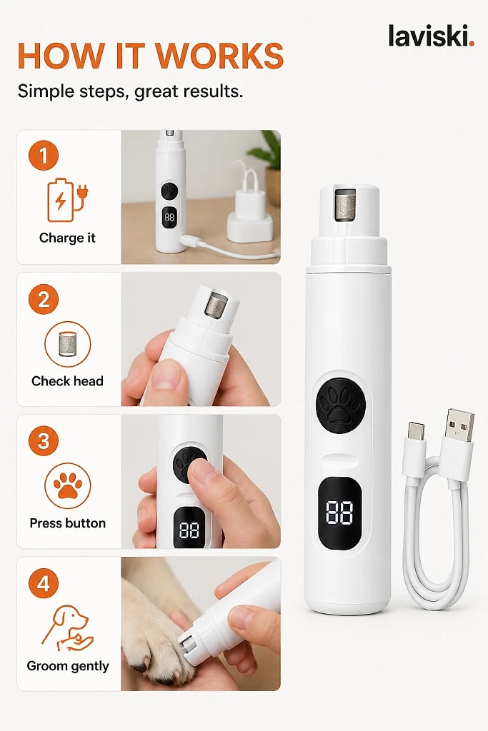 Lucera LCD Pet Nail Polisher, how to unpack and set it up