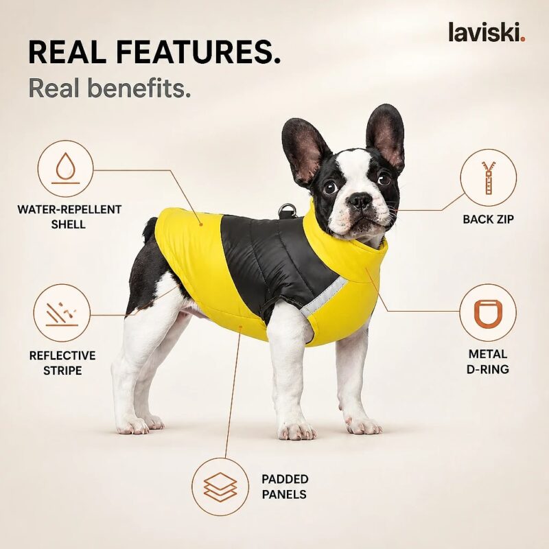 Lumira Reflective Waterproof Dog Coat, feature showcase