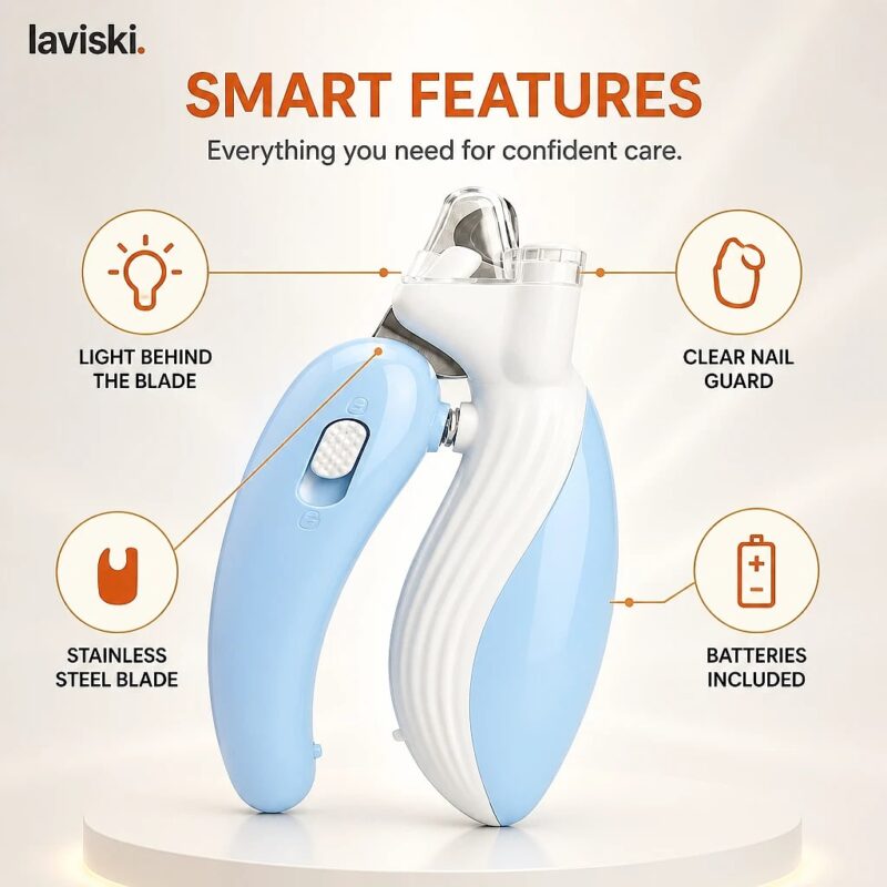 Luxia LED Pet Nail Clippers, feature showcase