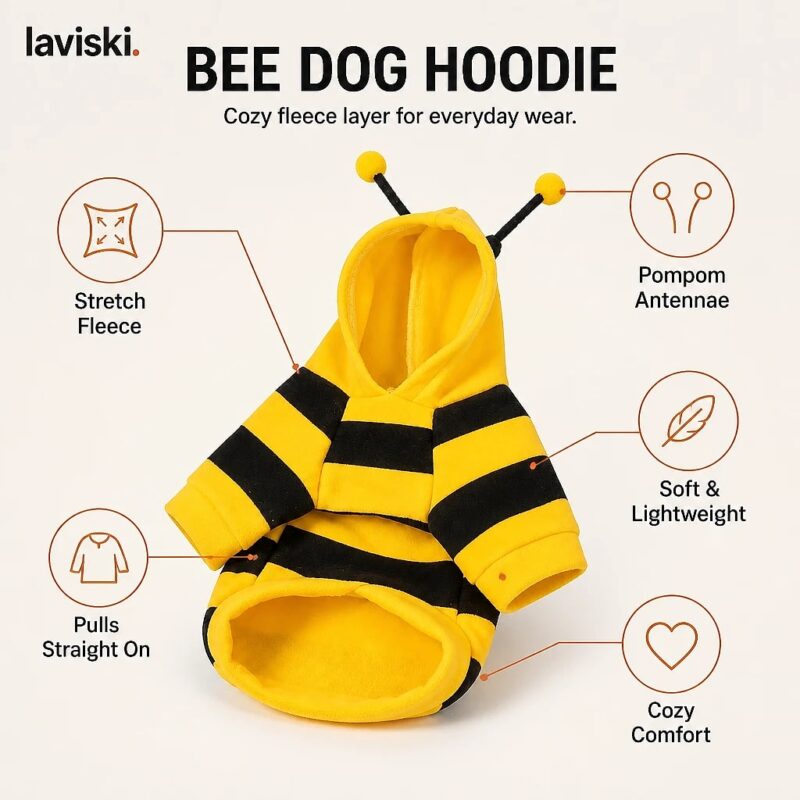 Melira Bee Dog Hoodie, feature showcase
