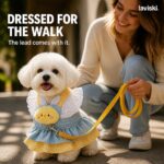 Mirella Denim Harness Dress with Leash, closing hero
