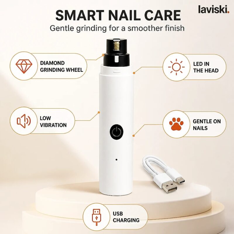 Molara Electric Pet Nail Grinder, feature showcase