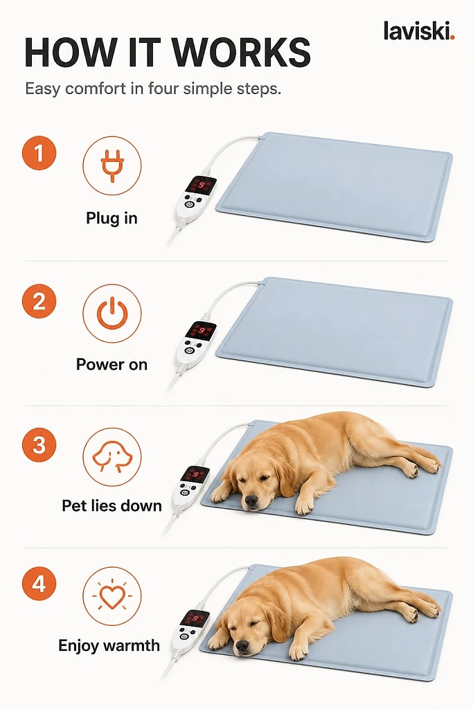 Nesta Large Heated Pet Mat, how to unpack and set it up