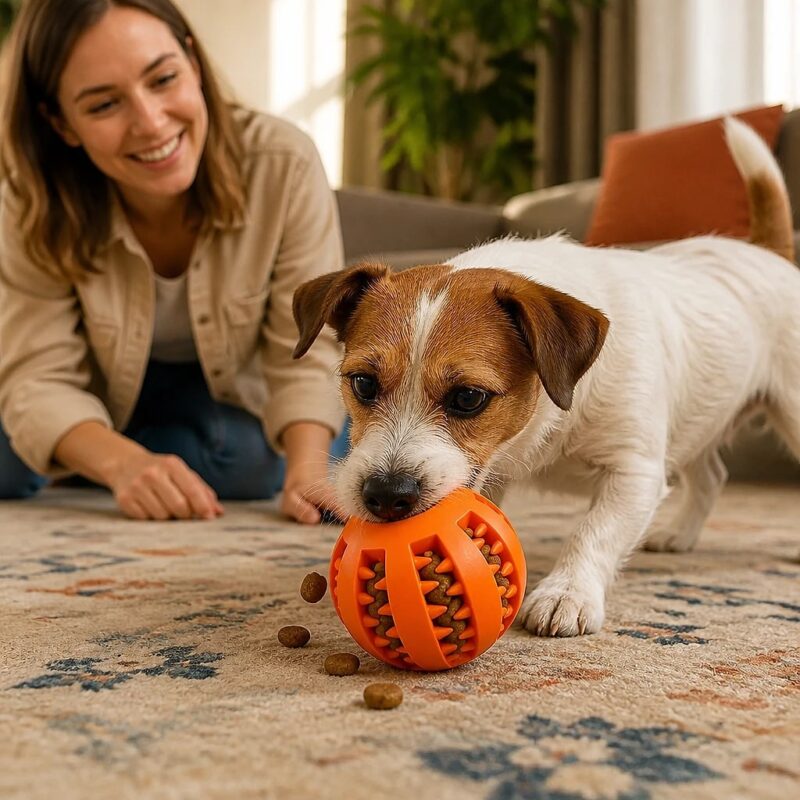 Nibbla Treat-Dispensing Rubber Ball, solution / transformation