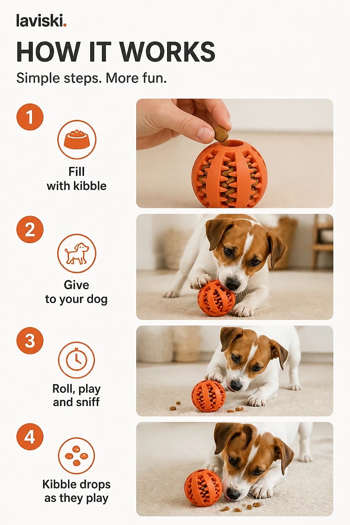 Nibbla Treat Dispensing Rubber Ball, how to unpack and set it up