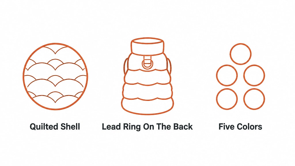 Nimbra Quilted Puffer Pet Jacket, key features at a glance