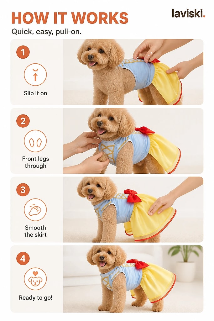 Nivea Storybook Princess Dog Dress, how to unpack and set it up