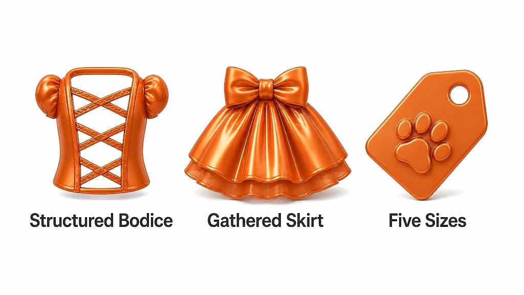 Nivea Storybook Princess Dog Dress, key features at a glance