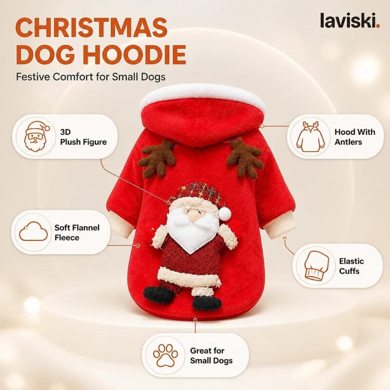 Noella Christmas Dog Hoodie, feature showcase