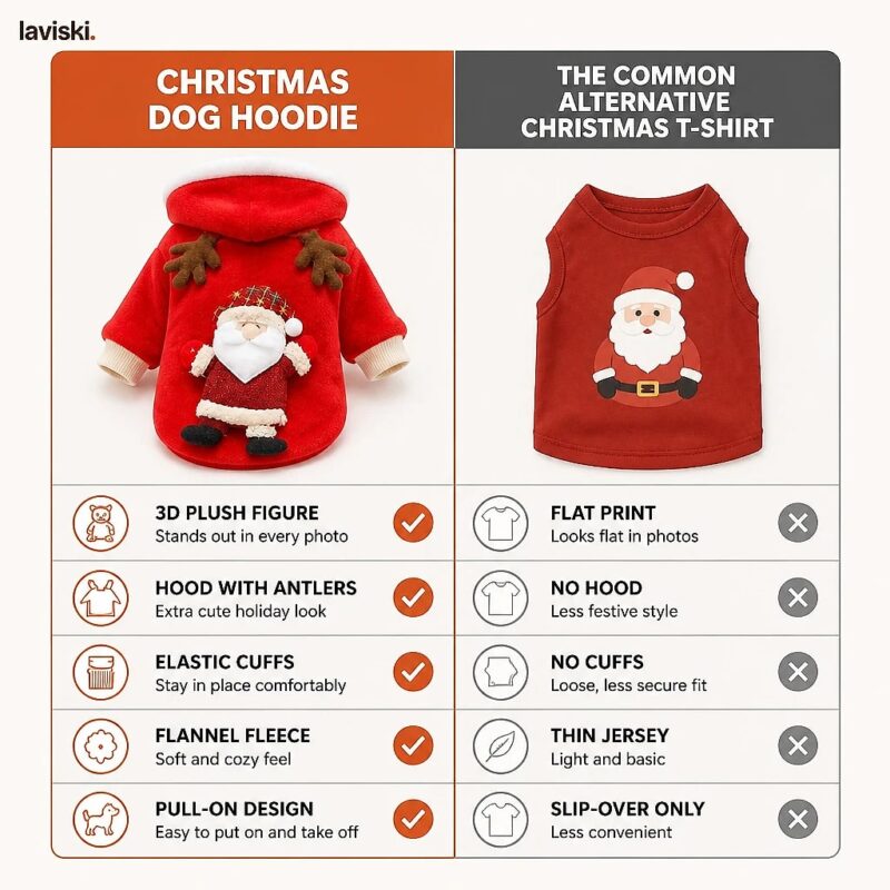 Noella Christmas Dog Hoodie, comparison