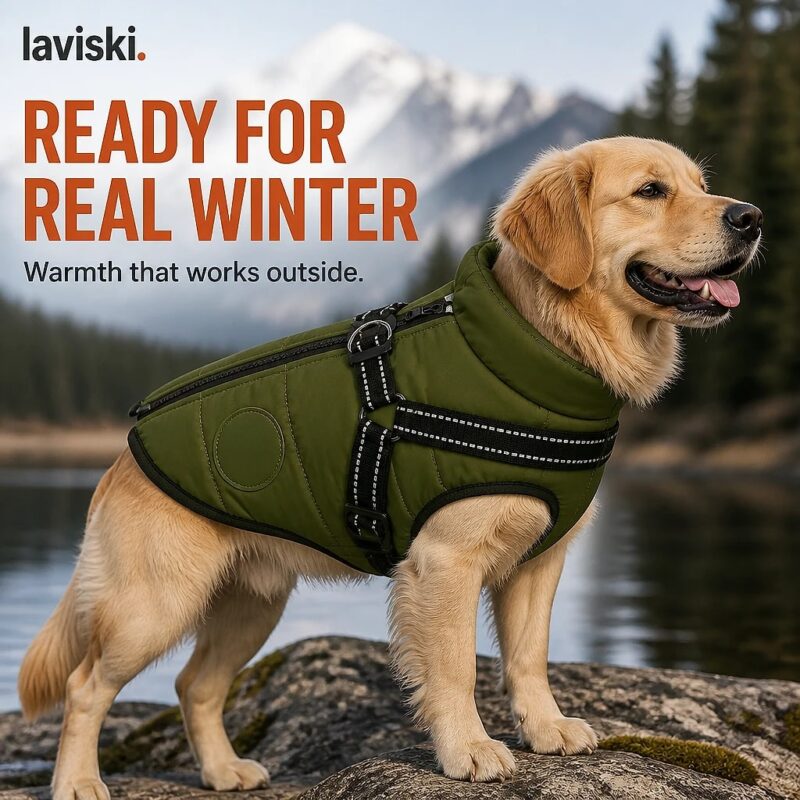 Nordra Padded Dog Jacket with Harness, trust / durability