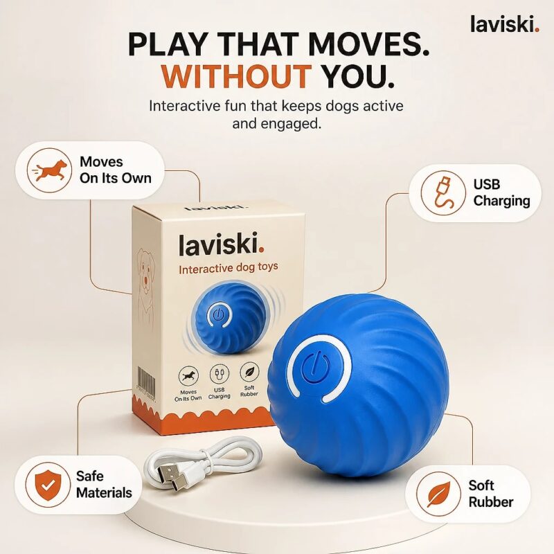 Orbina Self-Moving Dog Ball, feature showcase