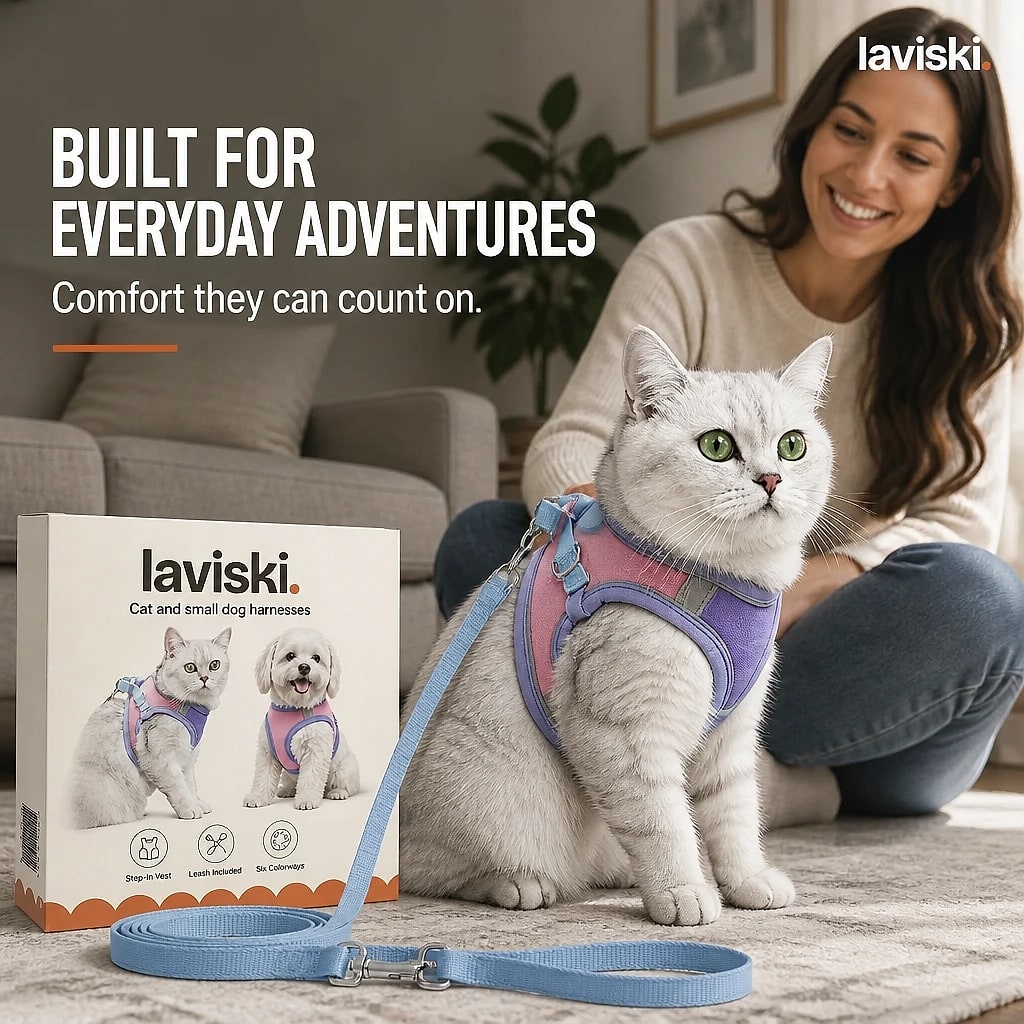 Palora Step In Cat Harness and Leash Set, durability and protection detail