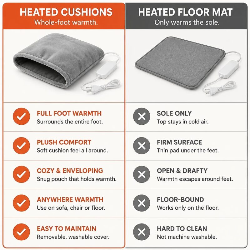 Pedira Heated Foot Warmer, comparison