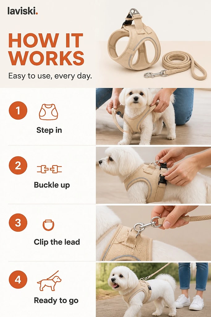 Petala Mesh Harness and Lead Set, how to unpack and set it up