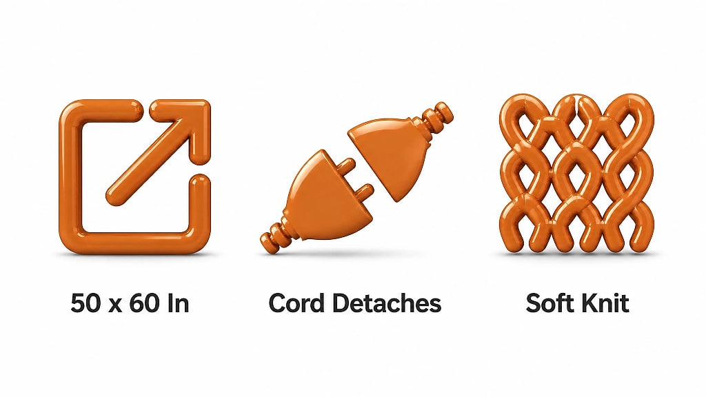 Plaida Heated Sofa Throw, key features at a glance