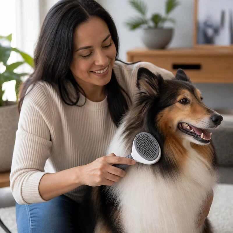 Plumia Self-Cleaning Slicker Brush, avatar usage