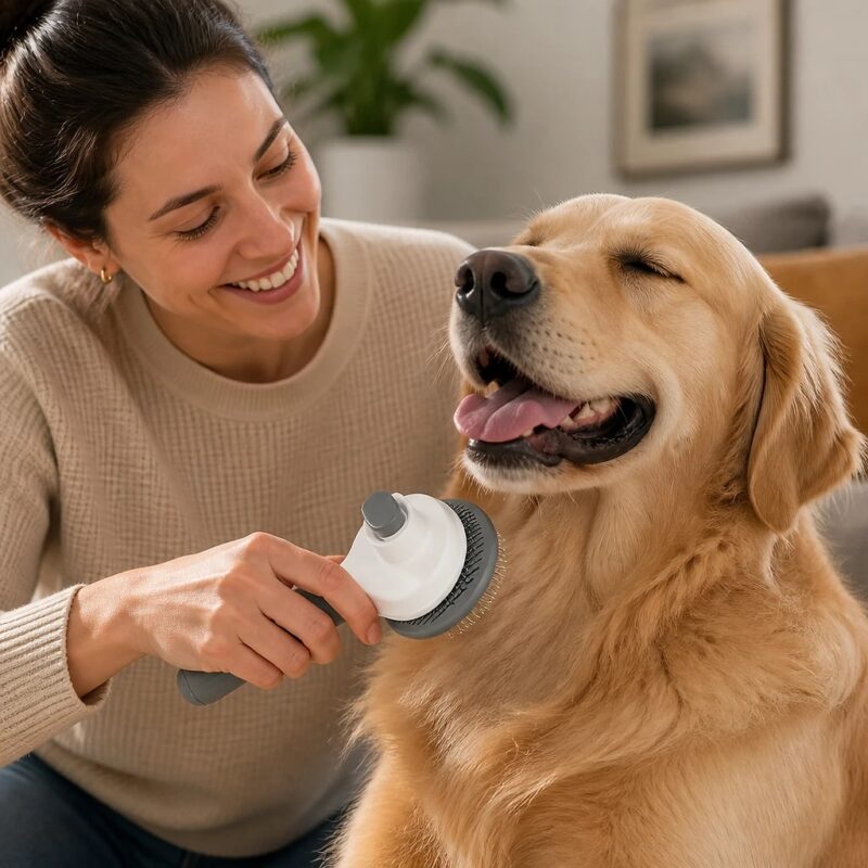 Plumia Self-Cleaning Slicker Brush, solution / transformation