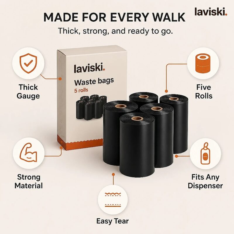 Purga Thickened Waste Bags, Five Rolls, feature showcase