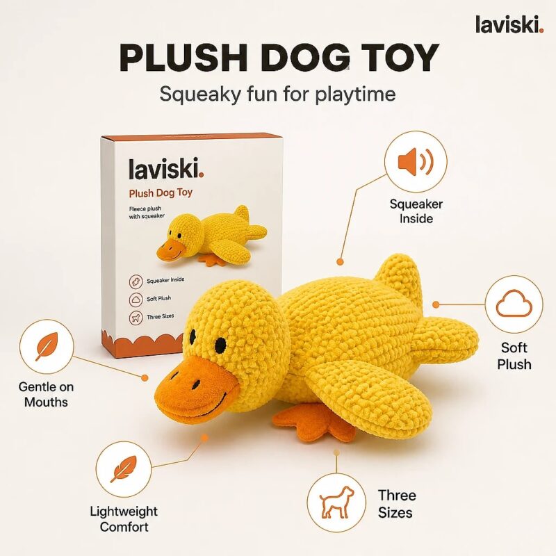 Quacka Squeaky Plush Duck, feature showcase