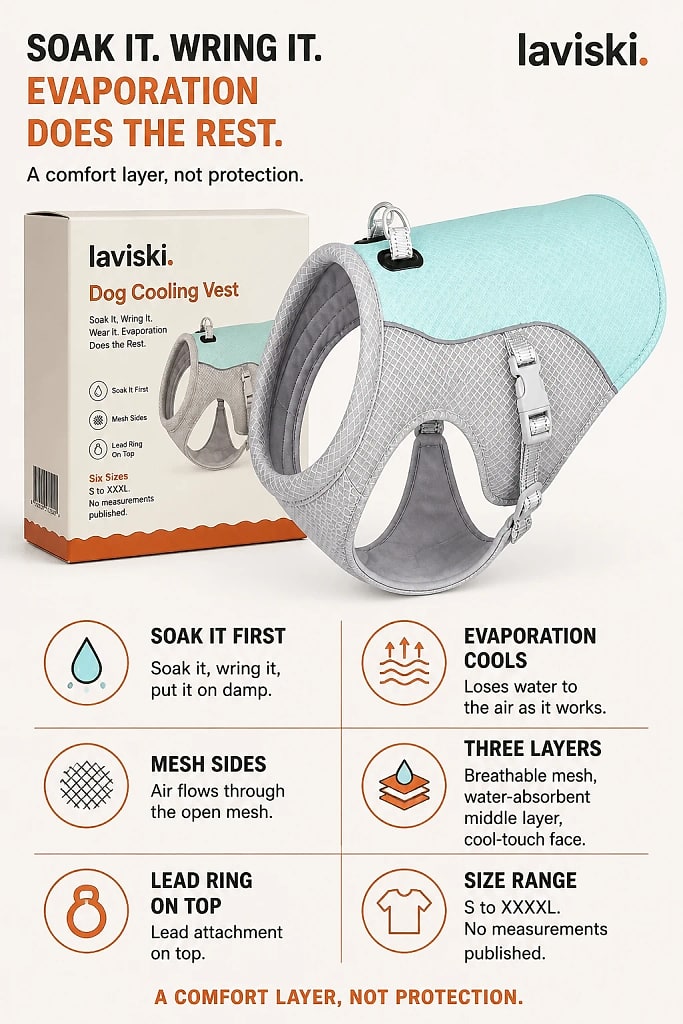 Refresca Soak and Wear Cooling Vest, materials and construction detail