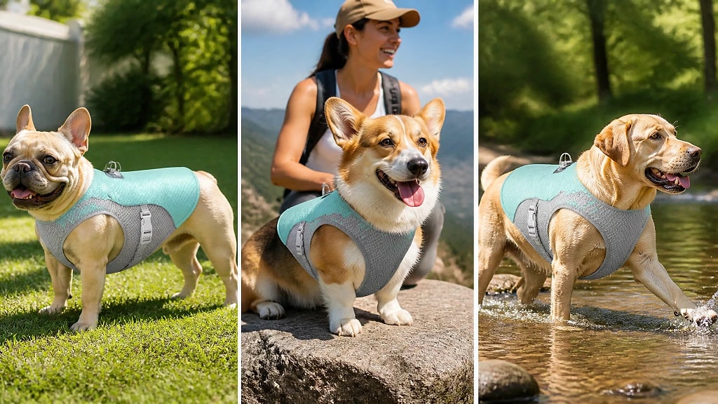 Refresca Soak and Wear Cooling Vest, shown in use at home