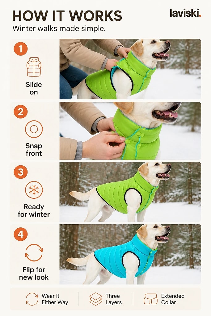 Reversa Reversible Winter Dog Vest, how to unpack and set it up