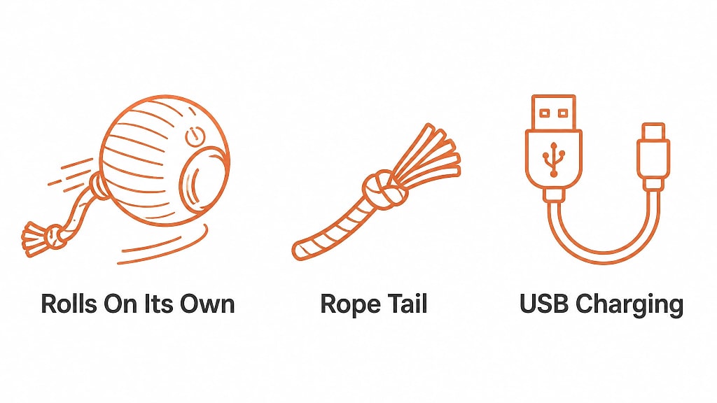 Rovia Self Rolling Cat Ball, key features at a glance