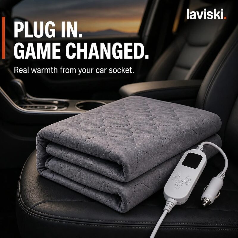 Ruteva 12V Car Heated Blanket, closing hero