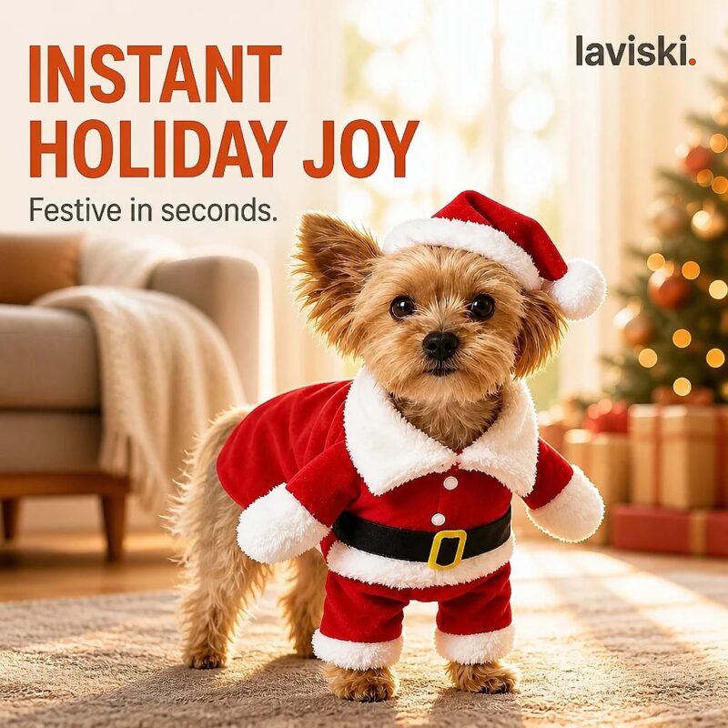 Santina Standing Santa Pet Costume, desired outcome