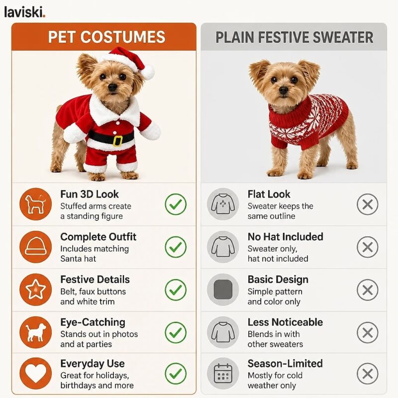 Santina Standing Santa Pet Costume, comparison