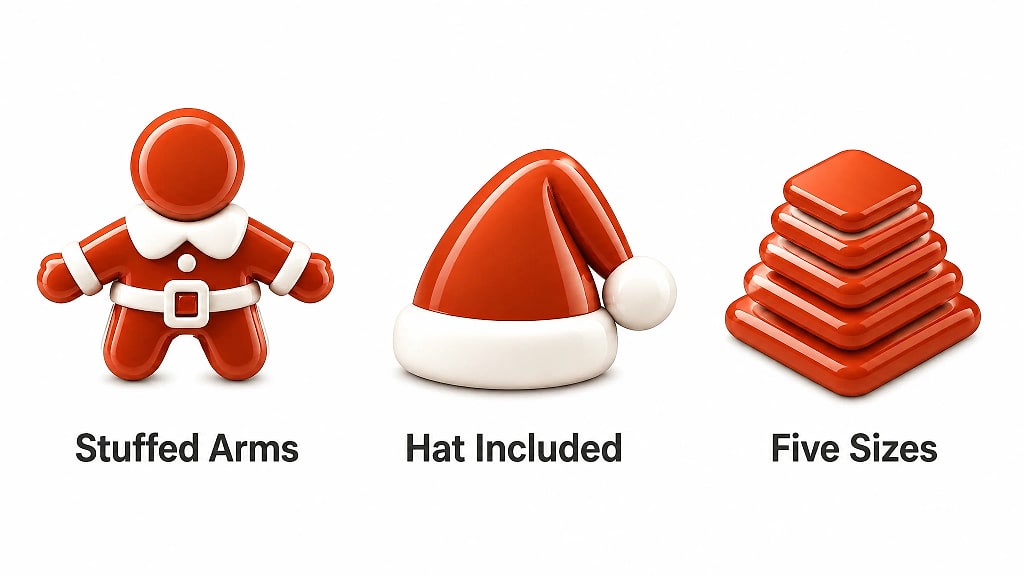 Santina Standing Santa Pet Costume, key features at a glance