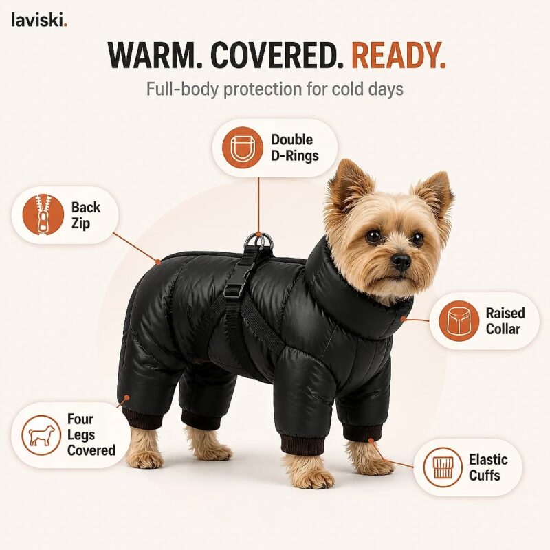 Snowva Full-Body Dog Snowsuit, feature showcase