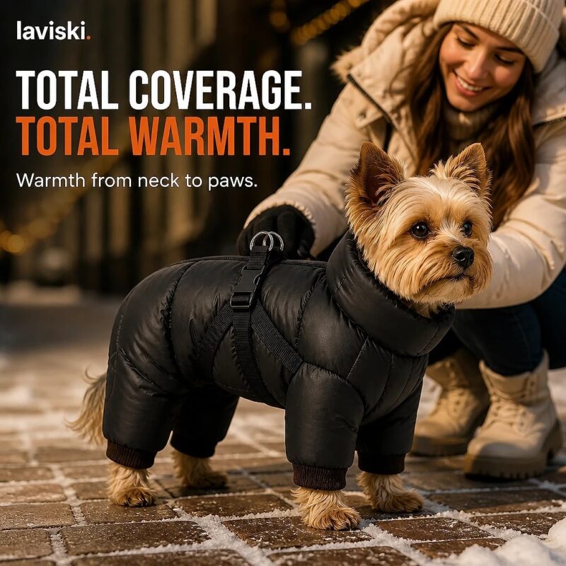 Snowva Full-Body Dog Snowsuit, closing hero