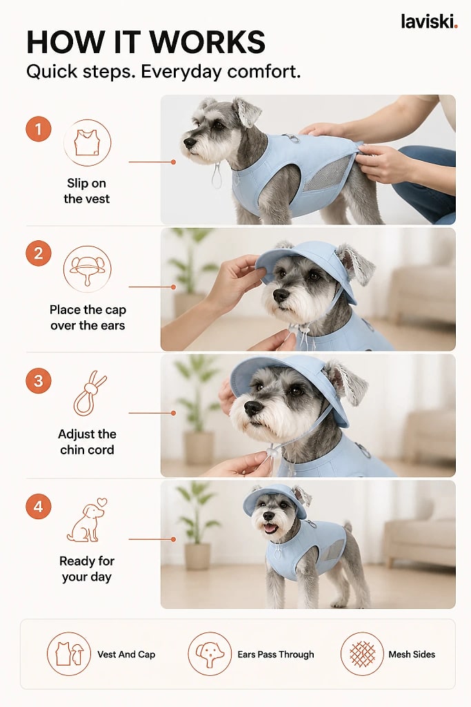Solara Cool Touch Vest and Sun Cap Set, how to unpack and set it up