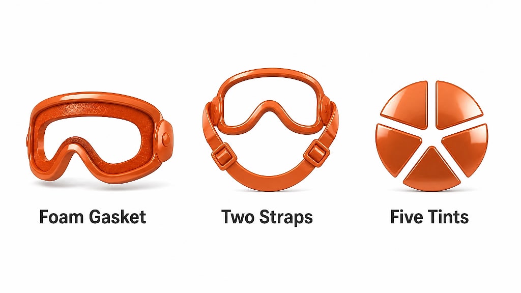 Solaris Adjustable Dog Goggles, key features at a glance