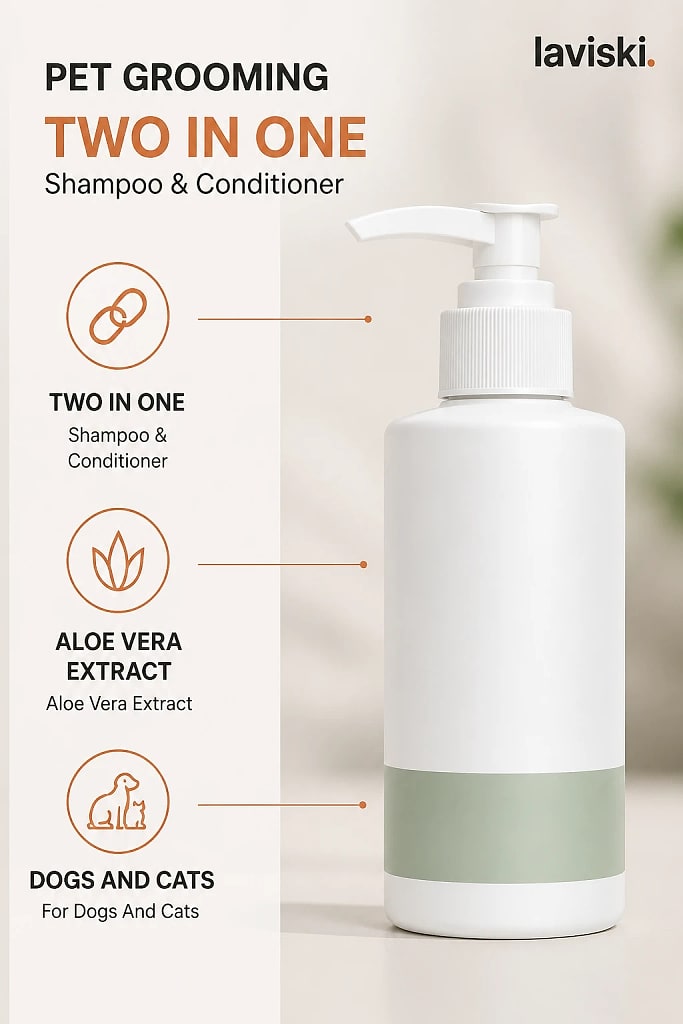 Spuma 2 in 1 Pet Shampoo and Conditioner, materials and construction detail
