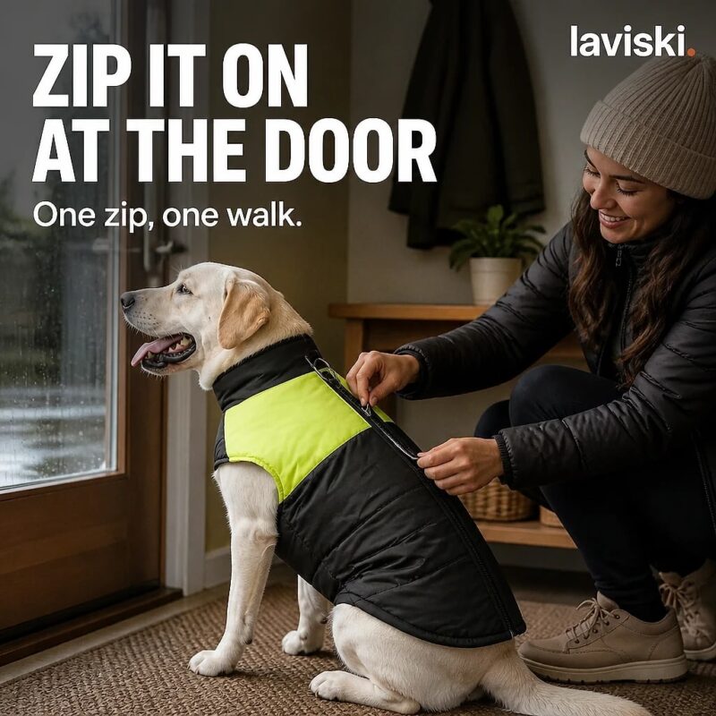 Vantra Waterproof Winter Dog Jacket, closing hero