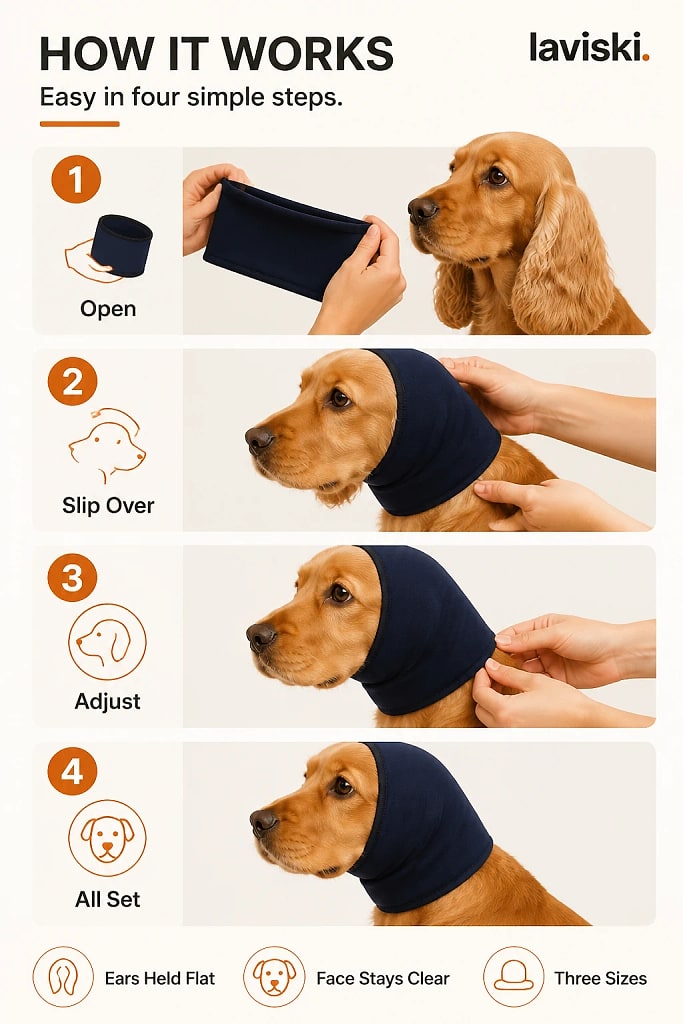 Velora Dog Ear Snood, how to unpack and set it up